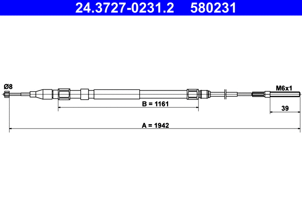 Cable Pull, parking brake (24.3727-0231.2)