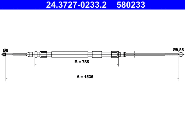 Cable Pull, parking brake (24.3727-0233.2)