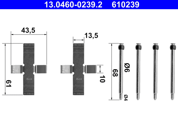 Accessory Kit, disc brake pad (13.0460-0239.2)