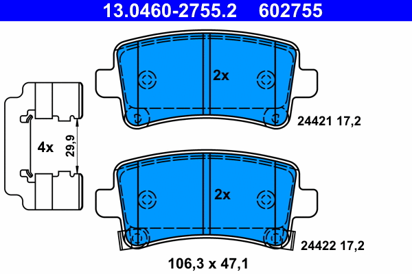 Brake Pad Set, disc brake (13.0460-2755.2)