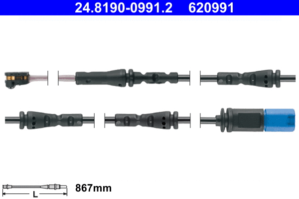 Warning Contact, brake pad wear (24.8190-0991.2)