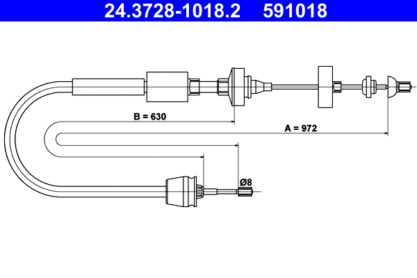 Cable Pull, clutch control (24.3728-1018.2)