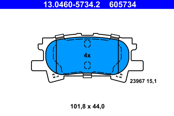 Brake Pad Set, disc brake (13.0460-5734.2)