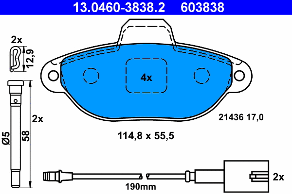 Brake Pad Set, disc brake (13.0460-3838.2)