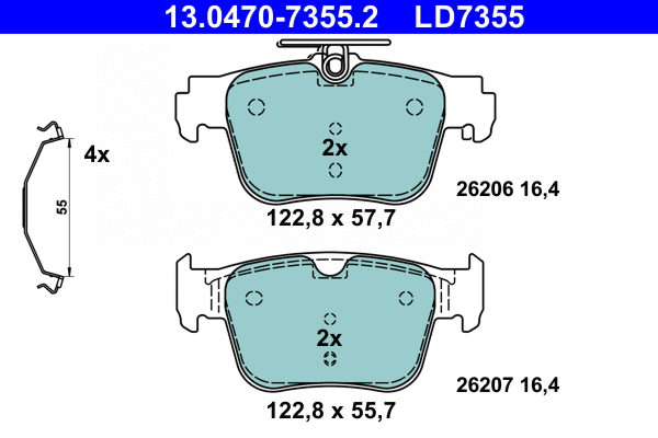 Brake Pad Set, disc brake (13.0470-7355.2)