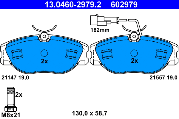 Brake Pad Set, disc brake (13.0460-2979.2)