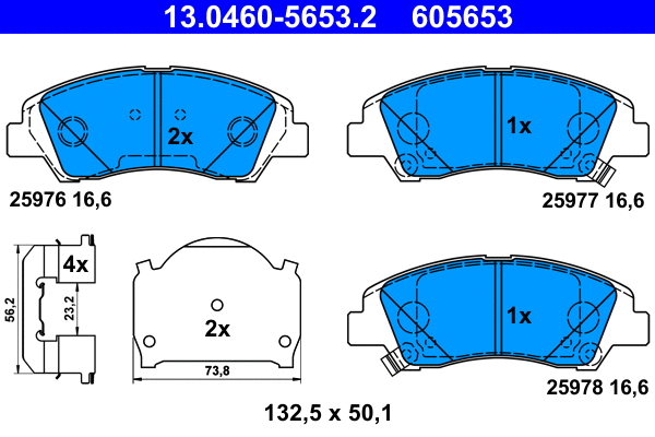 Brake Pad Set, disc brake (13.0460-5653.2)