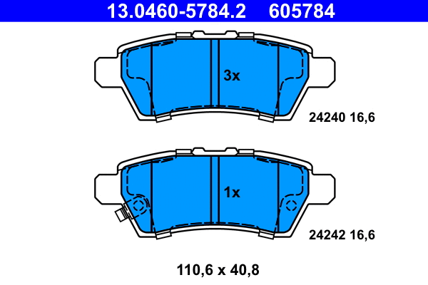 Brake Pad Set, disc brake (13.0460-5784.2)