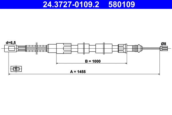 Cable Pull, parking brake (24.3727-0109.2)
