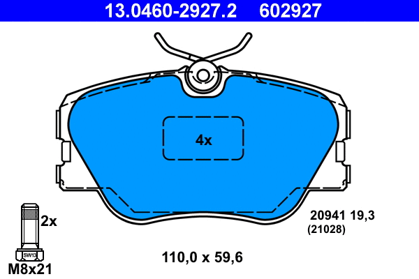 Brake Pad Set, disc brake (13.0460-2927.2)
