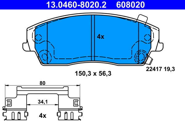 Brake Pad Set, disc brake (13.0460-8020.2)