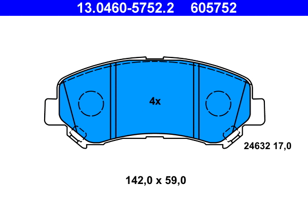 Brake Pad Set, disc brake (13.0460-5752.2)