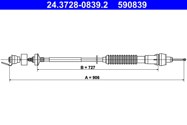 Cable Pull, clutch control (24.3728-0839.2)
