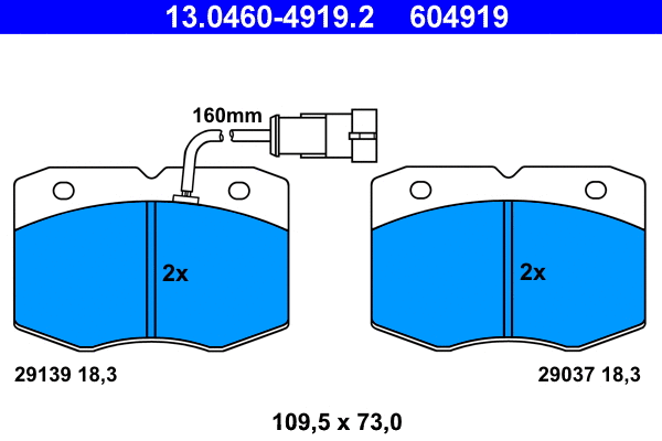 Brake Pad Set, disc brake (13.0460-4919.2)