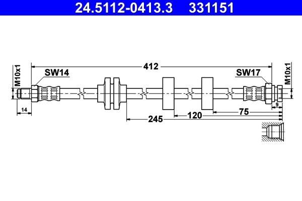 Brake Hose (24.5112-0413.3)