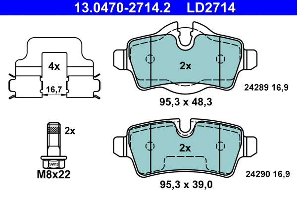 Brake Pad Set, disc brake (13.0470-2714.2)