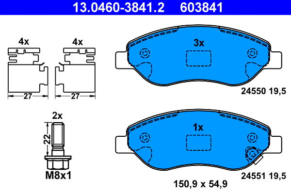 Brake Pad Set, disc brake (13.0460-3841.2)