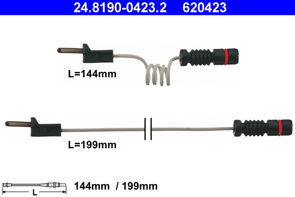 Warning Contact, brake pad wear (24.8190-0423.2)