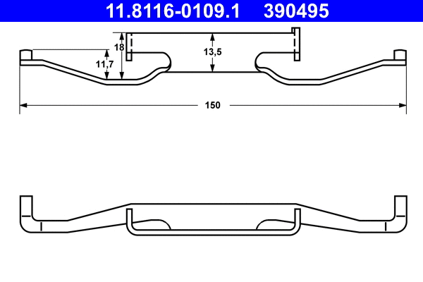 Spring, brake caliper (11.8116-0109.1)