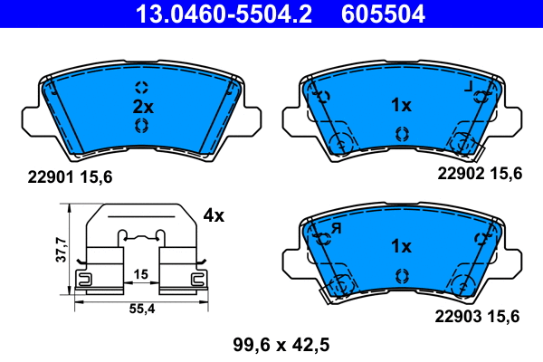 Brake Pad Set, disc brake (13.0460-5504.2)