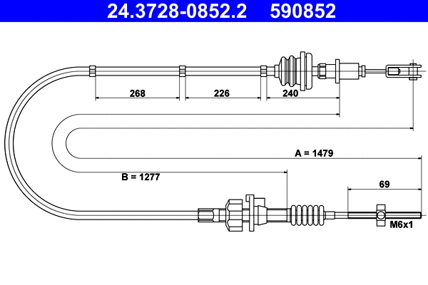 Cable Pull, clutch control (24.3728-0852.2)