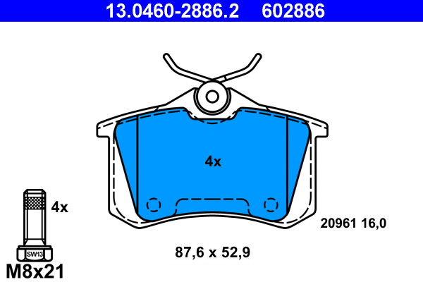 Brake Pad Set, disc brake (13.0460-2886.2)