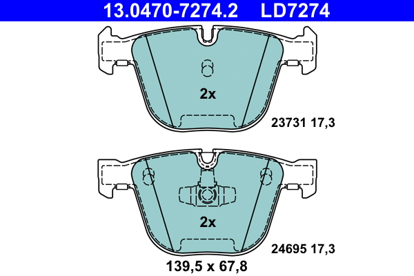 Brake Pad Set, disc brake (13.0470-7274.2)