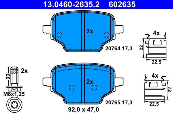 Brake Pad Set, disc brake (13.0460-2635.2)
