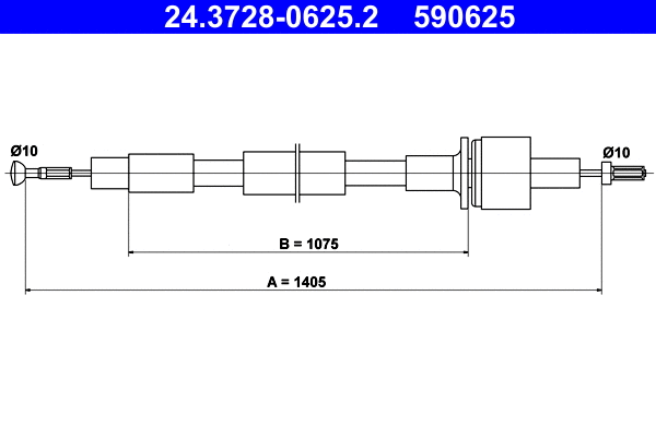 Cable Pull, clutch control (24.3728-0625.2)