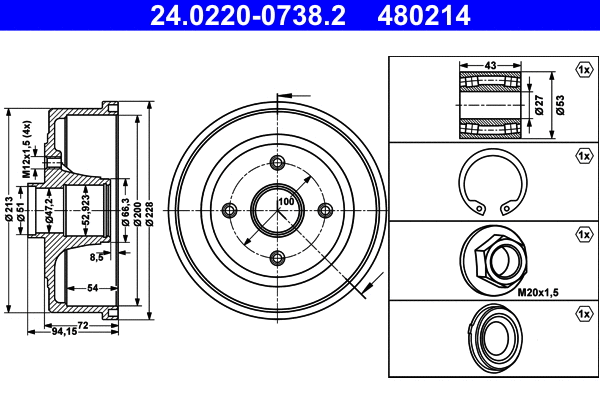 Brake Drum (24.0220-0738.2)