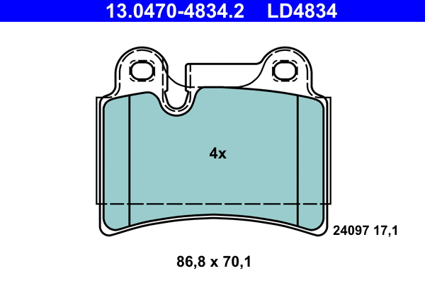 Brake Pad Set, disc brake (13.0470-4834.2)