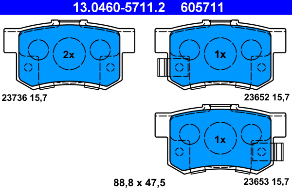 Brake Pad Set, disc brake (13.0460-5711.2)