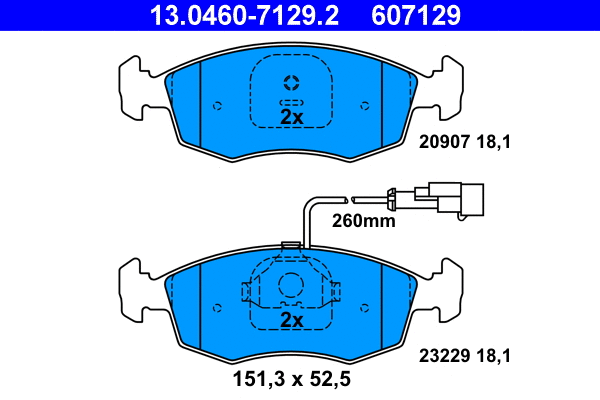 Brake Pad Set, disc brake (13.0460-7129.2)