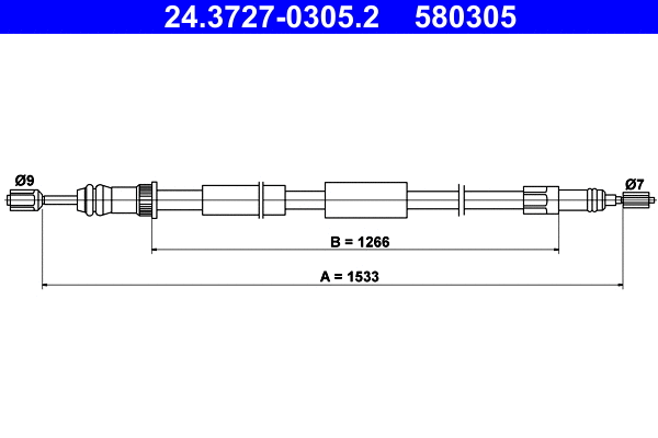 Cable Pull, parking brake (24.3727-0305.2)