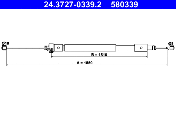 Cable Pull, parking brake (24.3727-0339.2)