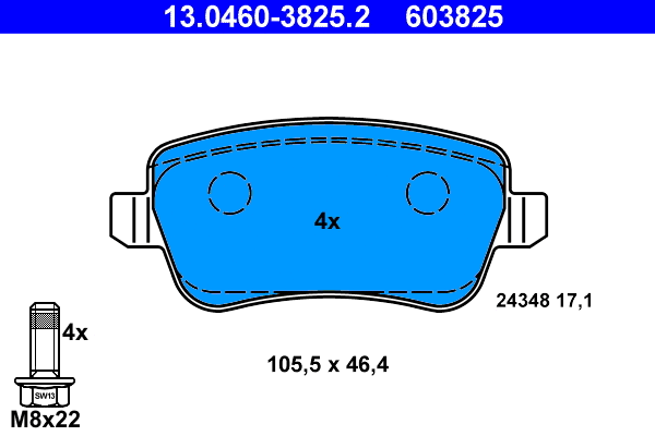 Brake Pad Set, disc brake (13.0460-3825.2)