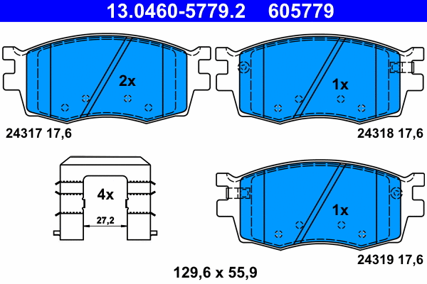 Brake Pad Set, disc brake (13.0460-5779.2)