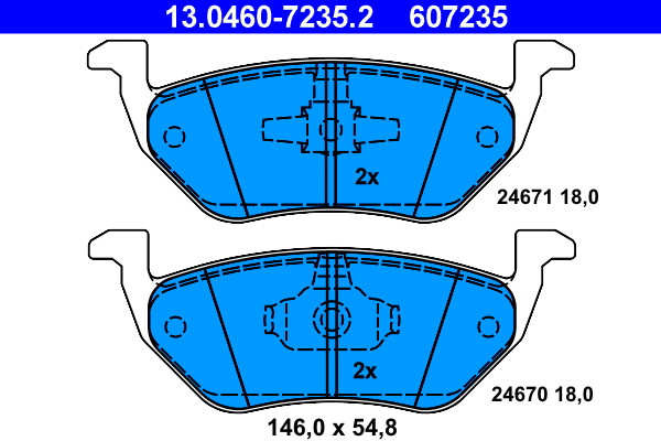 Brake Pad Set, disc brake (13.0460-7235.2)