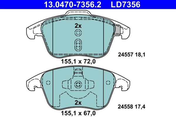 Brake Pad Set, disc brake (13.0470-7356.2)