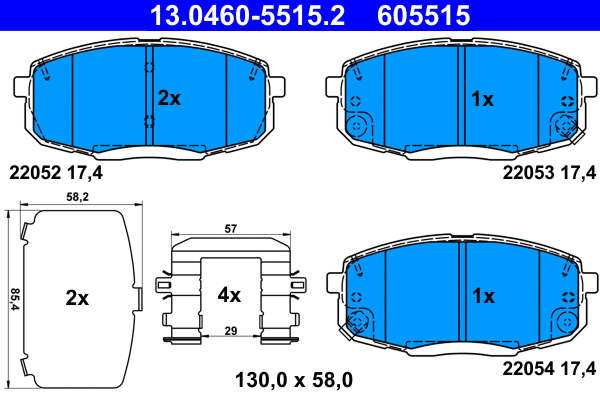 Brake Pad Set, disc brake (13.0460-5515.2)
