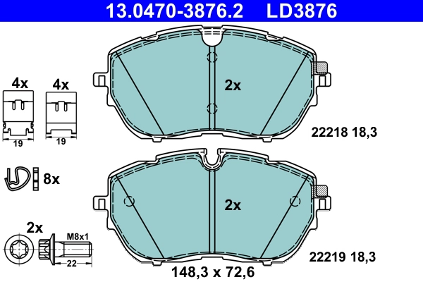 Brake Pad Set, disc brake (13.0470-3876.2)