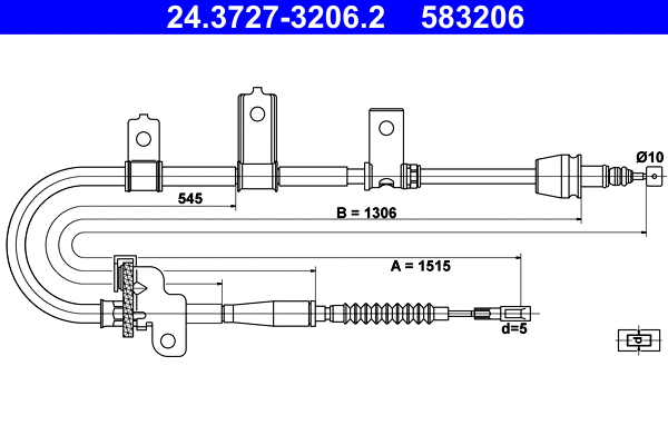 Cable Pull, parking brake (24.3727-3206.2)