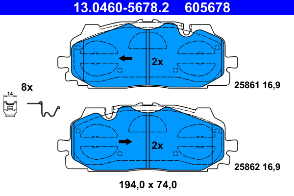 Brake Pad Set, disc brake (13.0460-5678.2)