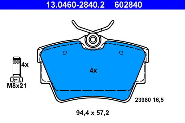 Brake Pad Set, disc brake (13.0460-2840.2)