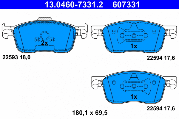 Brake Pad Set, disc brake (13.0460-7331.2)