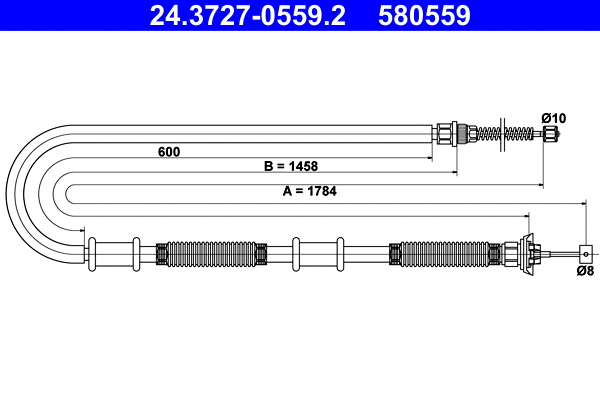 Cable Pull, parking brake (24.3727-0559.2)