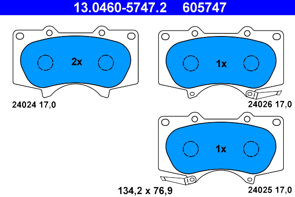 Brake Pad Set, disc brake (13.0460-5747.2)