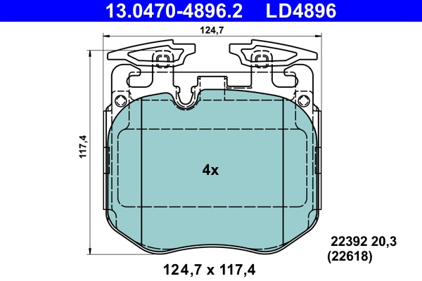 Brake Pad Set, disc brake (13.0470-4896.2)