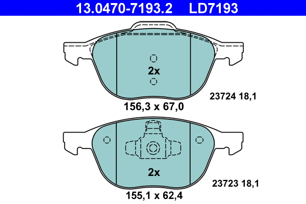 Brake Pad Set, disc brake (13.0470-7193.2)