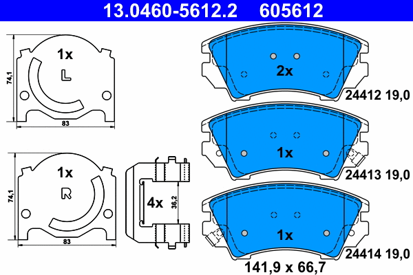 Brake Pad Set, disc brake (13.0460-5612.2)